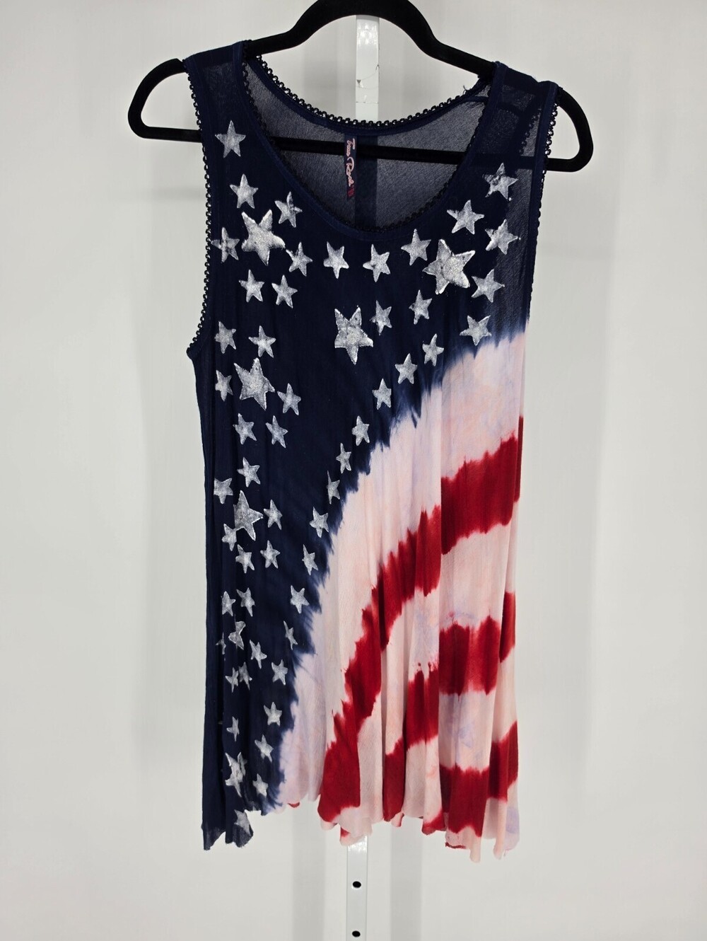 True Rock patriotic tie-dye dress OS red white and blue American Flag